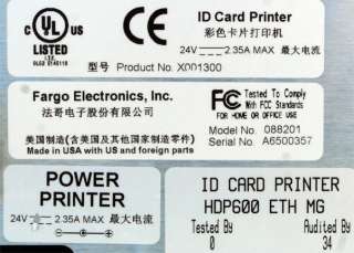 Fargo HDP600 Dual Sided Card Printer / Encoder Hi Def  