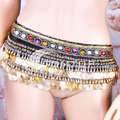 Rows Belly Dance Hip Skirt Scarf Wrap Belt Coins New  