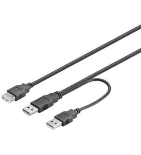 CAVI USB 2.0 DOPPIA ALIMENTAZIONE DA A (2 M) AD A (F)  