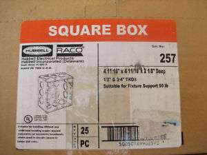 Hubbell RACO 257 Square Boxes (25)  