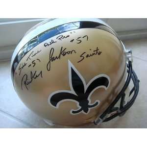  Rickey Jackson 6x Pro Saints 57 Signed Full Size Helmet 