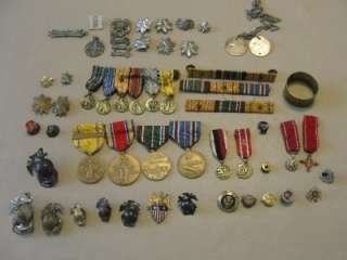 Collection of Lt Col. WWII USMC Medal,Ribbons, Pins  