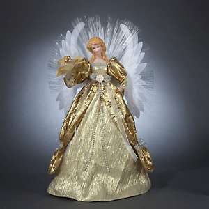 Kurt Adler 16 Fiber Optic Gold Angel Tree Top 