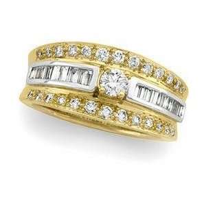 14k Two Tone Gold Diamond Bridal Engagement Ring 