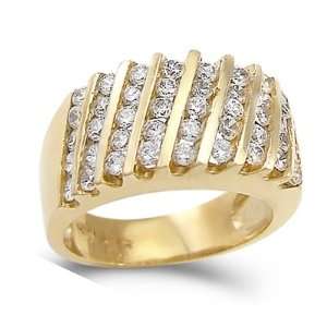  CZ Anniversary Band 14k Yellow Gold Bridal Wedding Ring (2.50 Carat 