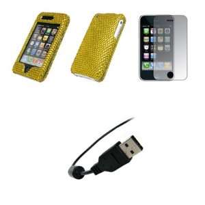 Premium Gold Diamond Bling Design Snap On Cover Hard Case Cell Phone 
