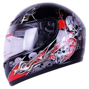  901 bk skblood Blood Skull Black Full Face Motorcycle 