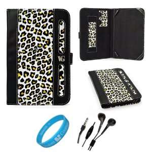  Black and Yellow Leopard Executive Leather Book Style 