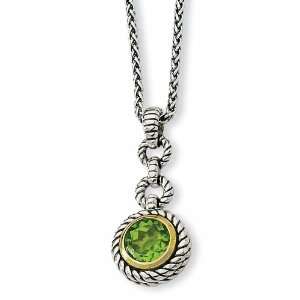   Sterling Silver w/Gold plated 1.91ct Peridot 18in Necklace Jewelry