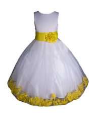 AMJ Dresses Inc White/yellow Flower Girl Pageant Dress Size 2