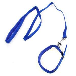  Blue Adjustable Pet Dog Cat Collar Leash
