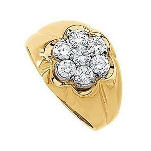   Total Weight Gents Diamond Cluster Ring set in 14 kt Yellow Gold(10