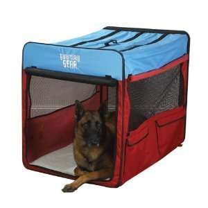 Guardian Gear Collapsible Dog Crate, X Large, Red/Blue & FREE MINI 