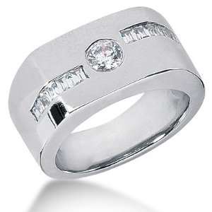  0.90 Ct Men Diamond Ring Wedding Band Princess Cut Channel 