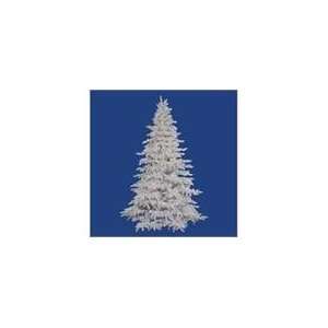 Pre Lit Flocked White Spruce Artificial Christmas Tree   Clear LED 