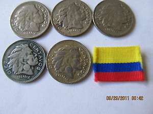 Colombia coin (1956  1964) 10 centavos set of 5 RARE CALARCA  