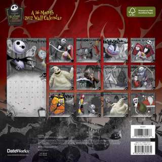   NB4C Nightmare Before Christmas 2012 16 Month Wall Calendar Xmas Jack