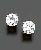    B. Brilliant 18k Gold over Sterling Silver Earrings Cubic 