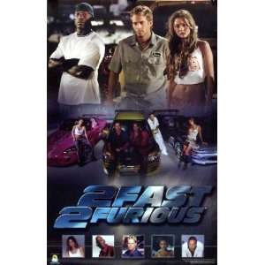  2 Fast 2 Furious 23x35 Cast Movie Poster 