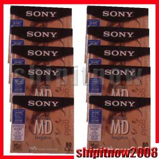 Sony B00009RUFN 80 Minute MiniDisc MD Premium Gold 10 Singles UPC 