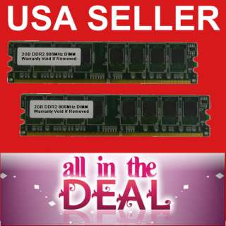 4GB DDR2 PC2 6400 800 MHZ 2GB X 2 DESKTOP 240 PIN 4 GB  