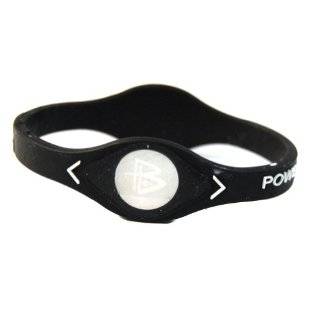 Power Balance Silicone Wristband Bracelet LARGE (Black with White 
