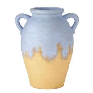  New   Egg Shape Vase With Blue Drip Glaze by WMU Patio 