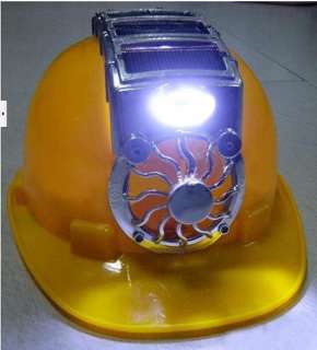 Solar Safety Helmet Hard Hat Cap Cooling Cool Fan &8 LED Light  