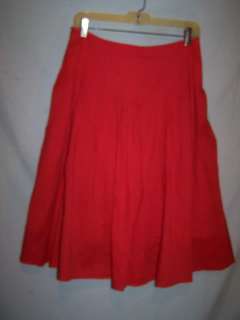 LAPIS Bright Red Full Cotton Skirt Sz M Boho  