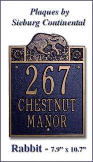 PERSONALIZED RABBIT EUROPEAN HOME ADDRESS PLAQUE SIGN  