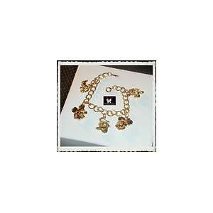   Chainlink Goldtone Bracelet with 5 Charms 6 Long 