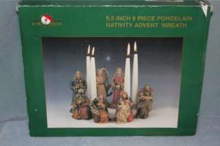 Kurt Adler 6.5 inch 8 piece Nativity Advent Wreath Figure Set H784 NEW