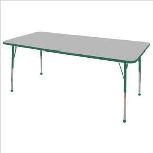 72 Rectangular Adjustable Activity Table in Gray Table Top Gray, Leg 