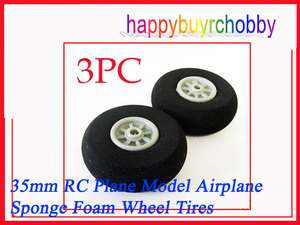 35mm RC Plane Model Airplane Sponge Foam Wheel Tires x3  