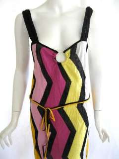 Missoni Sport womens stripe ring tank dress 46 $795 New  