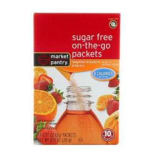 Market Pantry Sugar Free Tangerine Strawberry Drink Mix Packets 10 ct 