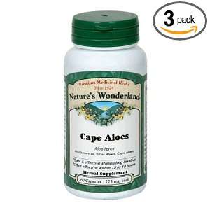 Natures Wonderland Cape Aloes Herbal Supplement Capsules, 775 mg, 60 