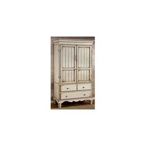   Wilshire Bedroom Armoire Antique White with Pine Top
