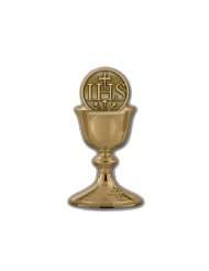 Chalice Tie Pin or Lapel Pin (Gold Plated) in Black Velvet Gift Box 