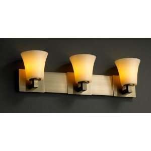    CREM ABRS Antique Brass with Cream Shades CandleAria Modular 3 Light
