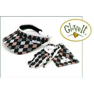 GloveIt Pink & Grey Argyle Ladies Golf Glove (HandLeft   Med out of 