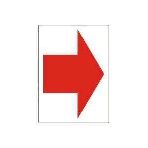  ARROW (Red arrow on white) Sign   7 x 5 .040 Aluminum 