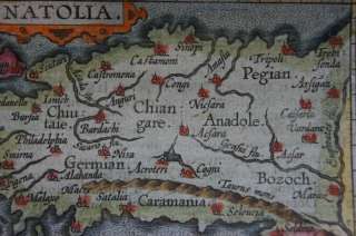   CONSTANTINOPLE ANATOLIA TURKEY ASIA MINOR MAP ORTELIUS 1602 AD #A467S