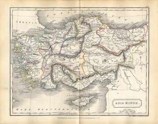 Antique 1827 Butlers Ancient Map of ASIA MINOR Turkey  
