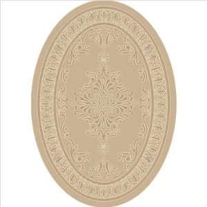 Signature Carved Asprey Court Pearl Mist Antique Oval Rug Size Oval 3 