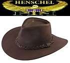 NEW MADE in the USA Henschel AUSTRALIAN Leather Western Cowboy Hat 