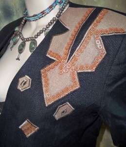 vtg 80s AVANT GARDE tribal ETHNIC design BLAZER jacket  