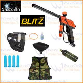 Azodin Blitz Orange Black Paintball Marker Gun Vest Combo  