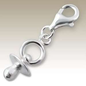  Sterling Silver Baby Pacifier Charm with Lobster Clasp 