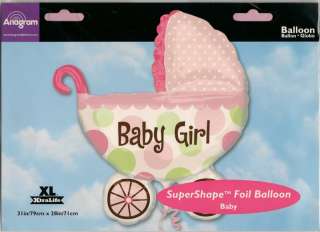 Baby Girl Buggy SuperShape Foil Balloon 026635179522  